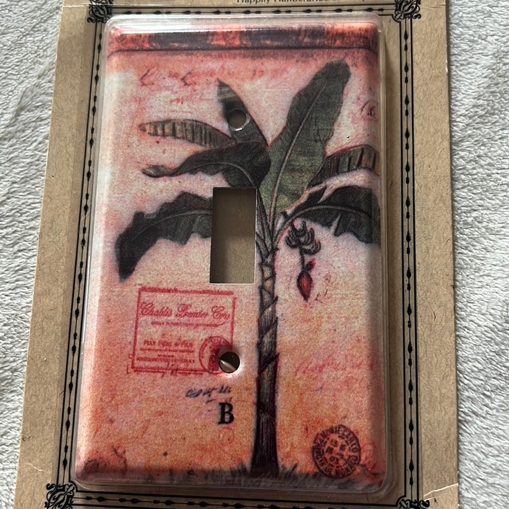 Colorful Palm Tree Light Switch Plate